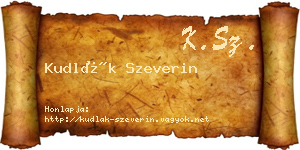 Kudlák Szeverin névjegykártya